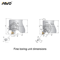 Tête d'unité de perçage fin en acier rapide micro-réglable PAVO Tools, diamètre minimum 25,5 mm, pour fraiseuse et usinage CNC