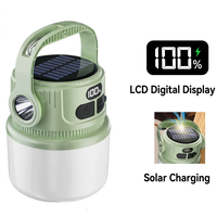 Lanterne de camping à énergie solaire, lampe de tente LED rechargeable, lampe suspendue portable, éclairage d'urgence en plein air