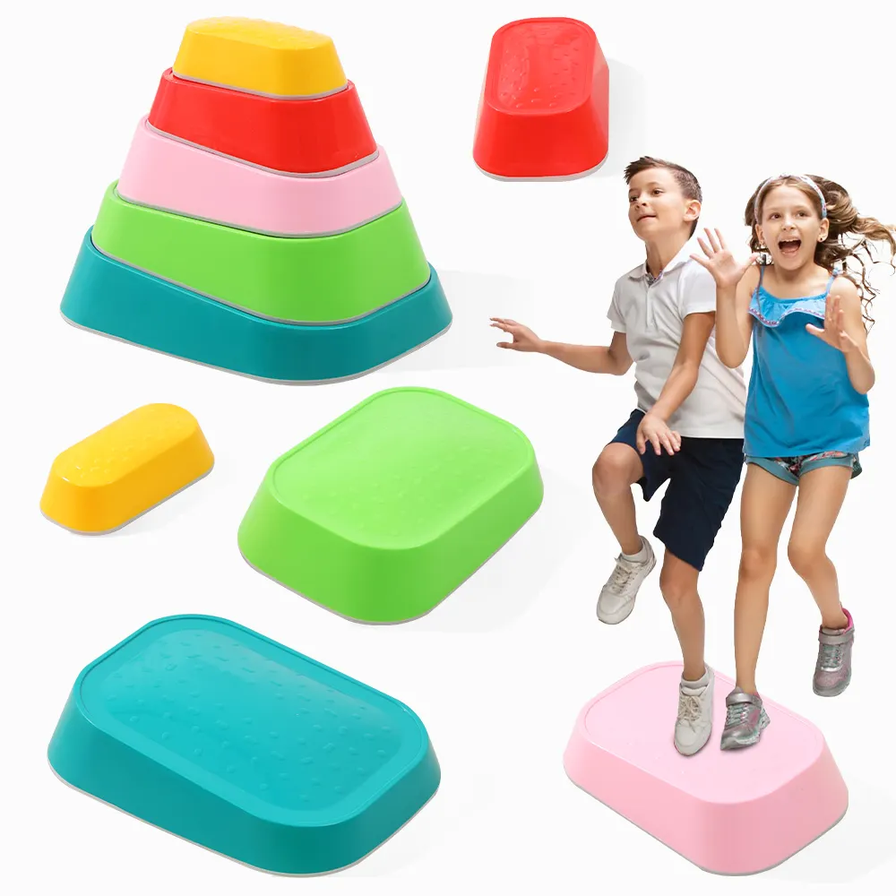 Stepping Stones for Kids,Non-Slip Plastic Balance River Stones for Kids,Promoting Children's Coordination Skill Obstacle Courses