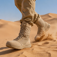 Bottes tactiques légères pour hommes avec fermeture éclair et lacets, bottes respirantes adaptées au travail et aux motos.