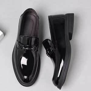 Zapatos Oxford de Cuero con Cordones para Hombre, Estilo Casual de Negocios, Nuevo Modelo 2025, Antideslizantes, Cómodos para Pies Anchos, Formales de un Solo Paso - Product Image 5