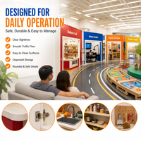 Équipement pour centre de divertissement intérieur, modules interactifs pour enfants d'âge préscolaire sur le thème de la boulangerie, de la boucherie, de la piscine à balles, des voitures et des expériences professionnelles