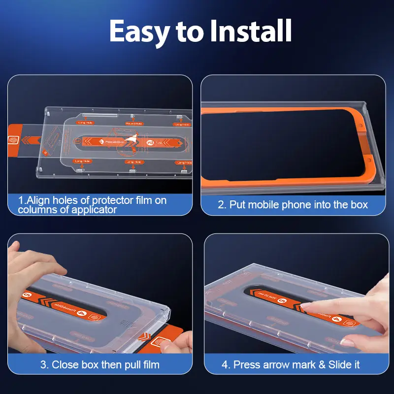 Kit d'installation facile pour iPhone 15 Pro Max Protection d'écran en verre trempé avec fonction 2.5D Compatible avec 13 Mini