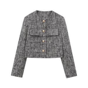 Set Due Pezzi da <span class=keywords><strong>Donna</strong></span> all'Ingrosso: <span class=keywords><strong>Blazer</strong></span> Corto e Pantaloncini in <span class=keywords><strong>Tweed</strong></span> Classico, Formale e Casual con Bottoni Frontali - Product Image 2