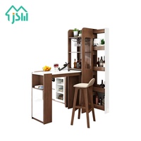 Table convertible en bois pliable avec rangement, armoire à vin, comptoir de bar pour la maison, vente en gros d'usine de Foshan