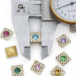 Pinza para el pelo cuadrada de doble capa con diamantes de imitación de 10 mm, accesorio de joyería hecho a mano para fiestas, bodas y vestidos. - Product Image 4