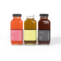 Vente en gros Style français 120ml 250ML 350ML 500 Jus froid Ginget Bouteille en verre à liqueur avec bouchons