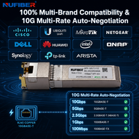 Module émetteur-récepteur fibre optique 10G SFP+ RJ45 30m à courte portée avec DDM pour liaison Ethernet serveur rack à rack de centre de données