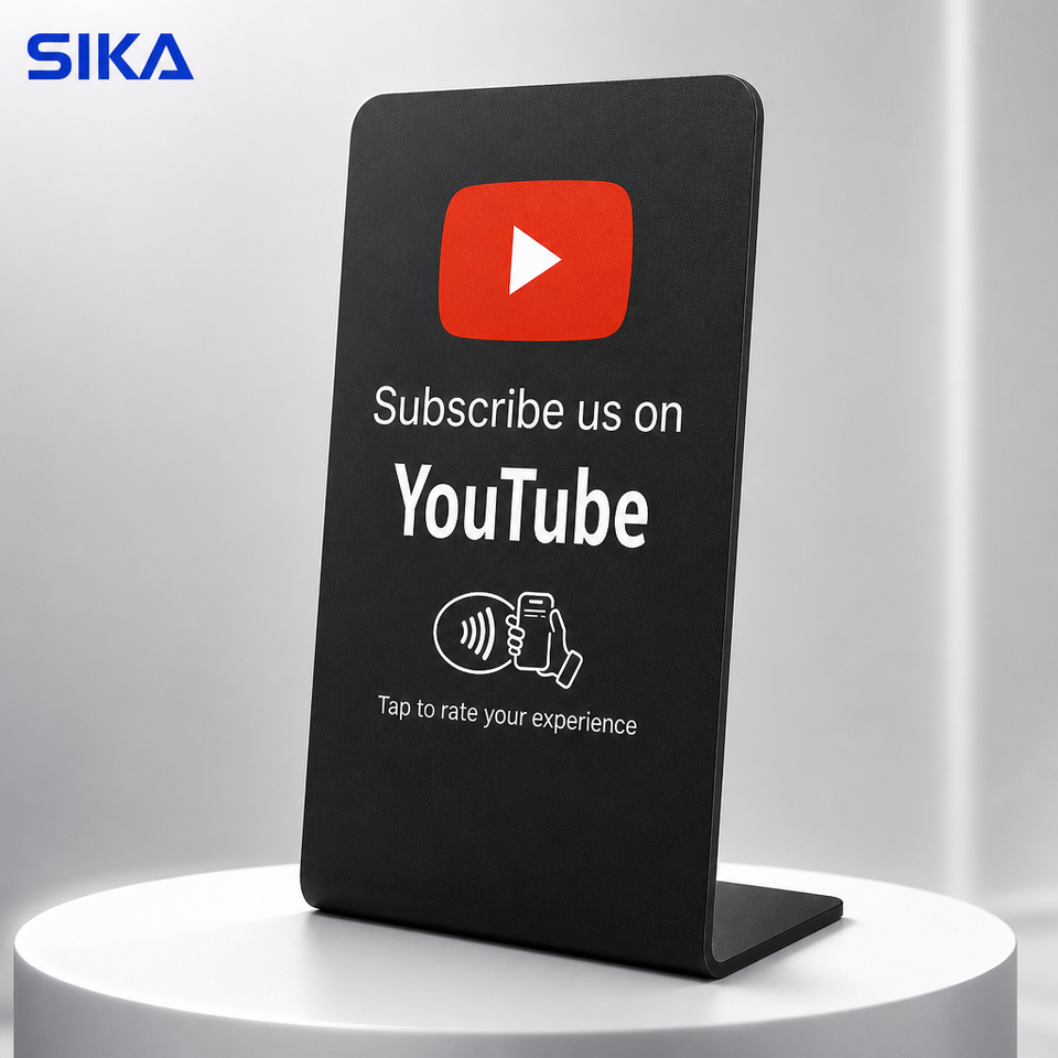 SIKA Google NFC Review Stand Custom Logo 127.5x76mm PVC One Tap QR Code ...