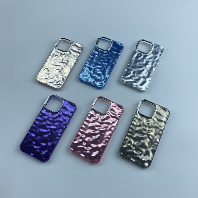 Luxury Plating Folded Tin Foil Silver Gold 3D Wrinkle Pattern Shockproof Soft TPU Phone Case for iPhone 11 12 13 14 15 Pro Max
