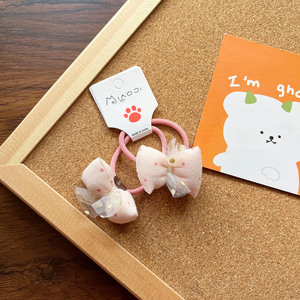 Juego de 2 Lazos para el Cabello de Niña con Flores Azules y Rosas, Lazos Elásticos de Tela para el Cabello de Bebé, Accesorios para el Cabello de Niños - Product Image 3
