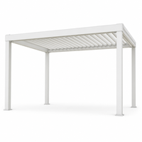Pergola moderne en aluminium à toit à persiennes réglables, design écologique, prête pour la pluie, caractéristiques anti-UV, pour une vie en plein air toute l'année
