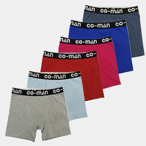 Slip elasticizzati in poliestere di cotone solido classico da uomo di alta qualità boxer altri pantaloncini intimo intimo da uomo nero - Product Image 1