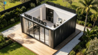 Salon de coiffure et studio de beauté en conteneur maritime préfabriqué en acier, boutique modulaire moderne pour usage extérieur en villa/hôtel