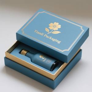 กล่องสำหรับใส่น้ำหอม<span class=keywords><strong>2</strong></span>ชิ้นด้านบนและฝาปิดพร้อมฟองน้ำ EVA โฟมเคลือบฟอยล์สีทองแบบออกแบบได้ตามต้องการ - Product Image 1