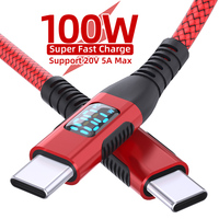 Cable USB2.0 de Alta Velocidad para Transferencia de Datos y Carga Rápida, Cable Tipo-C a Tipo-C con Trenzado de Nailon para Teléfono Móvil