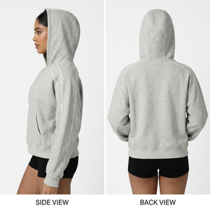 Sudadera con Capucha para Mujer, Informal, Holgada, Sólida, Transpirable, Ecológica, para Otoño e Invierno, con Bolsillo Grande, para Gimnasio, Correr, Actividades al Aire Libre - Product Image 2