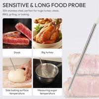 Thermomètre alimentaire numérique étanche ℃ / ℉   Commutateur de maintien des données Max/Min -50~300 ℃   Thermomètre à viande à piles LR44 pour la cuisine