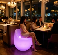 Fauteuil LED d'extérieur étanche, design moderne, multicolore, rechargeable, en PE, pour ferme, bord de piscine, yacht, salon