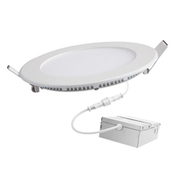 Plafonnier LED ultra fin carré rond 12W avec boîte de jonction