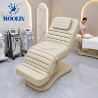 Table de massage électrique réglable MOOLIN à 3 moteurs, lit de spa moderne pour hôtel avec fonctions de soin des cils, de beauté du visage et de soins de la peau