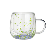 2025 Chine usine pas cher verrerie Design créatif haute Borosilicate Double paroi tasse en verre tasse avec paillettes pour la Promotion