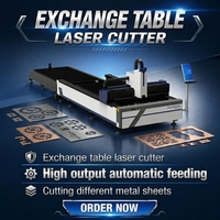 Machine de découpe laser à fibre à table échangeable, conception ouverte, pour pièces automobiles et signalétique publicitaire, découpeuse de métal CNC