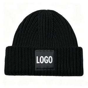 หมวกบีนนี่ไหมพรมถักลายริบบิ้นหลากสี ปักโลโก้ตามสั่ง สำหรับทุกเพศ อุ่นสบายในฤดูหนาว พร้อมป้ายปักเปล่า ขายส่ง - Product Image 3