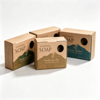 Boîtes d'emballage de savon en papier couché écologiques haut de gamme avec logo personnalisé en feuille d'or pour savon en barre