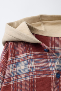 Veste personnalisée pour <span class=keywords><strong>garçon</strong></span> avec motif à carreaux, manteau pour <span class=keywords><strong>garçon</strong></span> avec chapeau, vêtements pour <span class=keywords><strong>garçon</strong></span> au printemps et en automne - Product Image 4