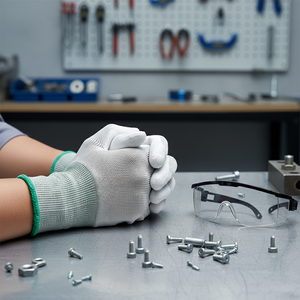 Guantes de seguridad de fibra de carbono Guantes de trabajador con revestimiento de palma para protección de manos completa para trabajo electrónico - Product Image 4