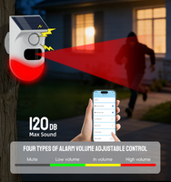 Alarme solaire WiFi étanche avec capteur de mouvement PIR, contrôle par application Tuya Smart, son et lumière, pour la sécurité domestique et la protection antivol