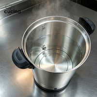 Urne chauffe-eau à double paroi en acier inoxydable Cucina avec contrôle de la température, capacité de 6L à 23L