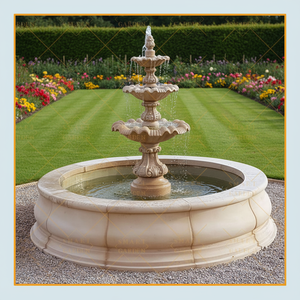 Fontana d'Acqua in Marmo Scolpito in Pietra Naturale per <span class=keywords><strong>Giardino</strong></span> Esterno in Vendita - Product Image 1