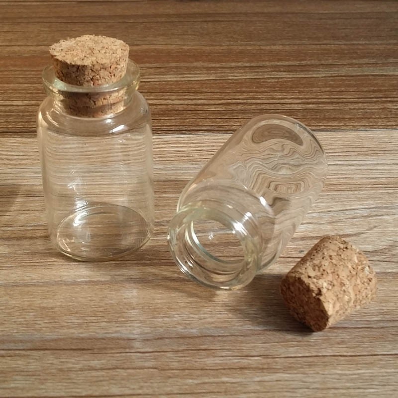 20Ml Kleine Glazen Pot Met Kurk Deksel, Clear Glazen Fles Voor Poeder Sieraden