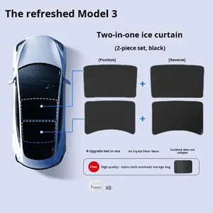 Pare-soleil pour Tesla Model 3 Highland Model Y Juniper, protection solaire pour toit ouvrant, panneau d'isolation thermique en PVC, occultation totale - Product Image 6