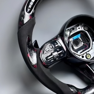 Volant en fibre de carbone forgé personnalisé pour <span class=keywords><strong>Mercedes</strong></span> Benz AMG GT C190 W205 C205 W177 W290 W217 S63 G63 GT63 GTS GTR - Product Image 4