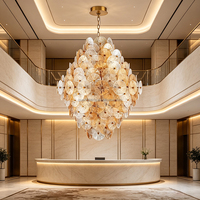 Lustre moderne en verre filé rond, luminaire suspendu décoratif de luxe pour hall d'hôtel, escalier, projet de décoration hôtelière