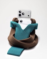 Étui de téléphone tricoté 3D avec poche, sangle bandoulière extensible pour iPhone 17 16 15 Pro Max Plus