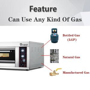 อุตสาหกรรมอุปกรณ์อบราคาโรงงานพิซซ่าเตาอบแก๊สจีนกวางโจวทำอาหารพิซซ่าและขนมปังสามารถเพิ่มหินหรือไอน้ำเดียว - Product Image 2