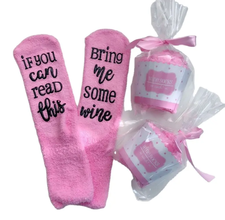 Indoor Wear Winter Custom Socks with non-slip rubber Soles Hand Knitted Socks For Women