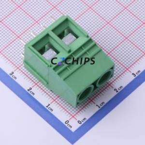 DB116B-10.16-2P-GN-P Screw Terminal Block P=10.16mm Connector ( Construction: 1x2P )( Pitch: 10.16mm )( Color: Green ) - Product Image 1
