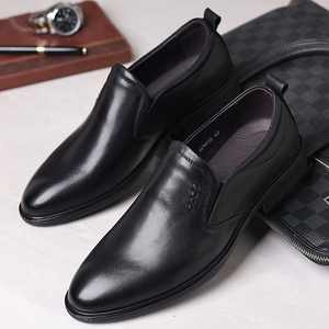 Men's New Arrival <b>Full</b> Grain Leather Formal Shoes Genuine Leather Pointed Toe <b>Slip</b> On Business <b>Slip</b> On Men's Leather Shoes - Product Image 4