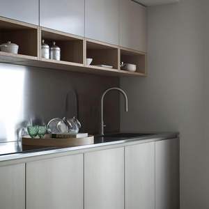 Modern <strong>Design</strong> Smart Stainless Steel Kitchen Cabinet <strong>Factory</strong> Direct Custom White Acrylic Door Panel Faucet for Apartment Use - Product Image 4