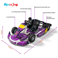 ApexJoy SUPER 4 Sport - Karting 225cc en acier au carbone moyen, soudé au laser MIG, moteur 8HP, pack circuit