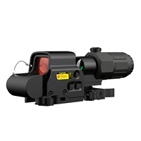 T-EAGLE 558 Holographic Sight+ G33 Magnifier Waterproof Aluminum Alloy Hunting Magnifying Glass Combo Red/Green Light 20mm Laser
