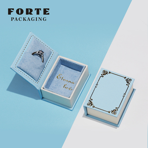 Forte 2025 Tùy Chỉnh Sang Trọng Giả Da Giấy Thân Thiện Với Môi Nhung Lót Cuốn Sách Phong Cách Hộp Đồ Trang Sức Cho Nhẫn Bông Tai Mặt Dây Chuyền - Product Image 1