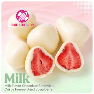 شوكولاتة مركبة بالفواكه بالجملة، وجبات خفيفة، شوكولاتة بالكاكاو والماتشا، حلوى شوكولاتة بالحليب والفراولة المجففة بالتجميد - Product Image 4