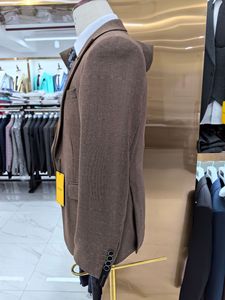 Completo Formale da Uomo Marrone 3 Pezzi Taglie Forti, Smoking Aderente Vintage Scozzese con un Bottone, Giacca, Gilet e <span class=keywords><strong>Pantaloni</strong></span> - Product Image 6