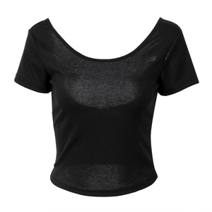 Summer <strong>Basic</strong> <strong>Ladies</strong> T-Shirt V-Neck Top Sexy Backless Design Breathable Knitted Polyester Fabric Casual Style Slim <strong>Fit</strong> - Product Image 3